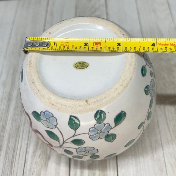 Vintage Chinese Asian Oriental Ginger Jar and Canister Floral Design - Set of 2 - Picture 7 of 10